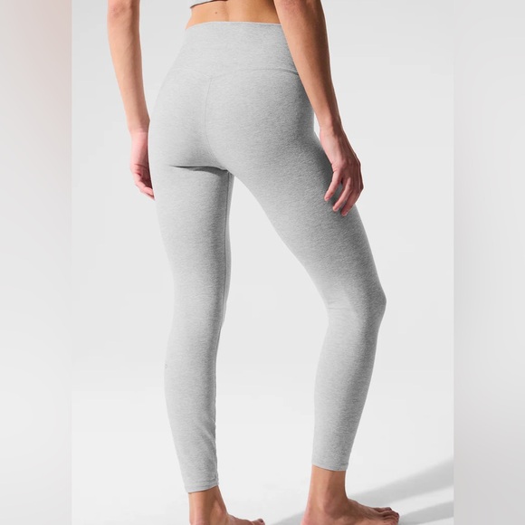 ALO Yoga Alosoft Heather Gray Leggings Medium - Picture 4 of 9